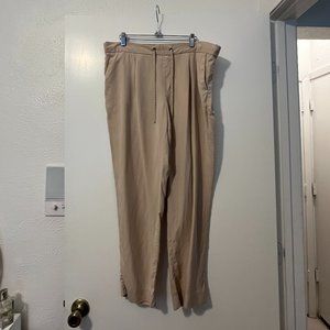 Tan Khaki Drawstring Pants Trousers Slacks